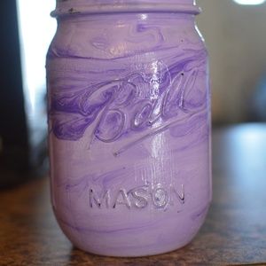 Handmade Vintage Look Marbled Mason Jar